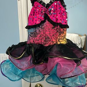 Pink and colored sequin tutu costume